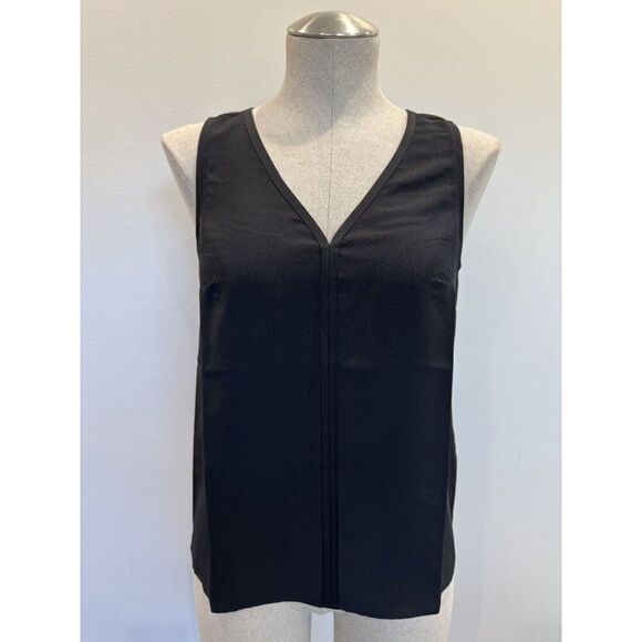 J Crew NWT Sleeveless V-neck Crepe Shell in Black Size XXS - Picture 1 of 6